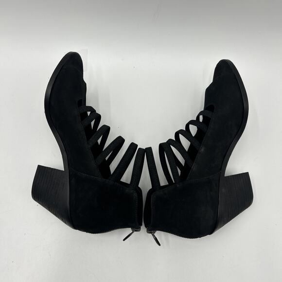 EILEEN FISHER James Strappy SAVY Sandal BOOT BLOCK BLACK NUBUCK 9.5 - Picture 7 of 11